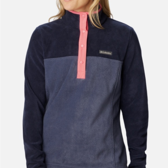 Columbia Benton Springs Half Snap Pullover in Dark Nocturnal & Camellia Rose - Picture 3 of 5